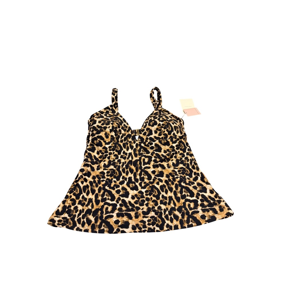972.Alex Marie Women Leopard Print Swimsuit Top Size Medium Swimwear Bikini Top